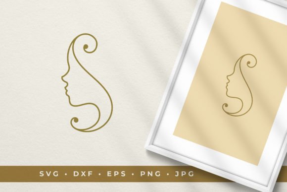 Download Female Profile Hand Drawn with Thin Line - Premium Bundle
