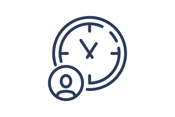 Download Time Management Thin Icon. Person Profil - Premium Bundle