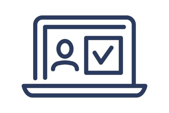 Download Verified Candidate Profile Thin Icon. La - Premium Resources