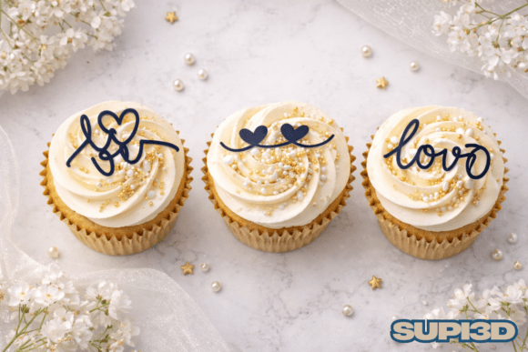 Download 3D Elegant Cupcake Toppers - Premium Resources